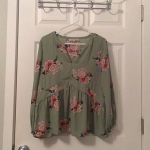LOFT floral peplum top